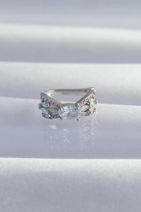 Pirinç Gümüş Renk Zirkon Taş Kaplama Earcuff Küpe - Image 1