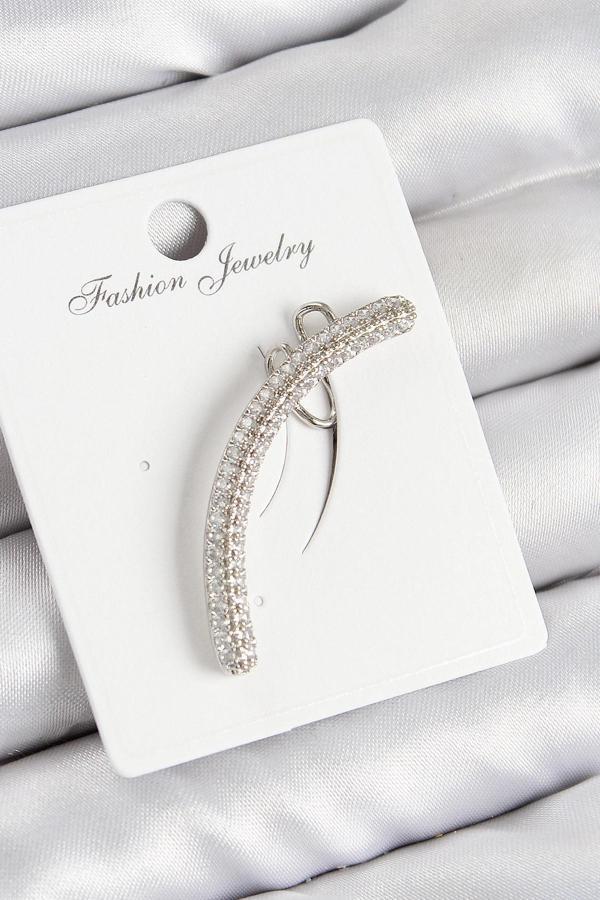 Pirinç Zirkon Taşlı Model Gümüş Renk Sağ Kıkırdak Küpe - Image 1