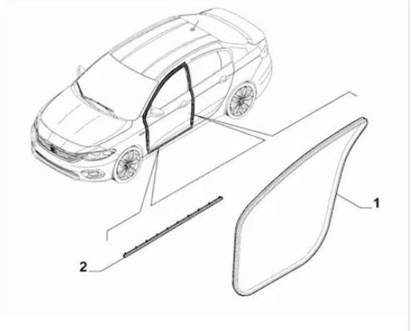 Opar Ön Kapı Çerçeve Altı Sızdırmazlık Fitili Fiat Egea 51983887 - Image 1