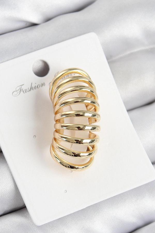 Pirinç Yay Model Gold Renk Sağ Kıkırdak Küpe - Image 1