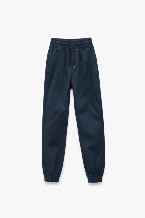 Koton Erkek Çocuk Beli Bağcıklı Cep Detaylı Pamuklu Gabardin Jogger Pantolon - Image 1