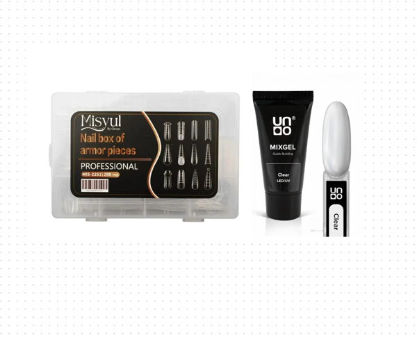 Fontenay Uno Poly Jel Clear Şeffaf LED/UV Quick Building 30G + Protez Tırnak Tips Üst Form Jel Tips  - Image 1