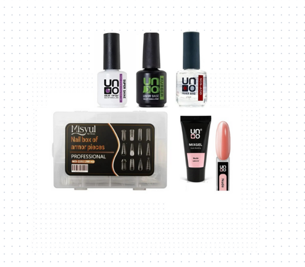 Fontenay Uno Poly Jel Nude 30G+Protez Tırnak Tips Üst Form Jel Tips +BaseCoat-TopCoat-Primer - Image 1