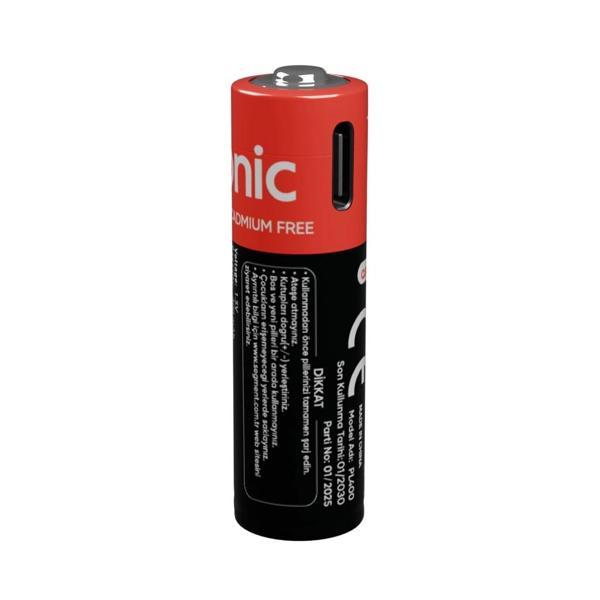Asonıc Pl400, Aaa, Şarjlı Pil, 1.5volt, 400mah/750mwh, Type-c İle Kolay Şarj,  2 Li Paket (usb To Ty - Image 1