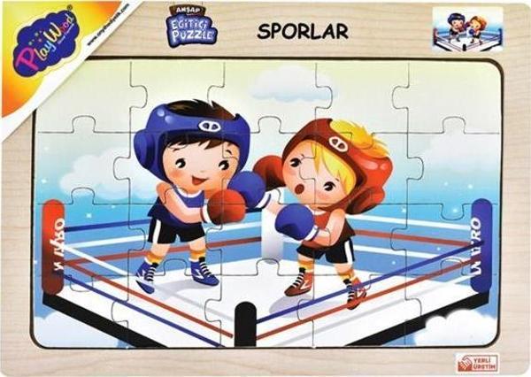 Playwood Ahşap Eğitici Puzzle Sporlar Boks ONY85 - Image 1