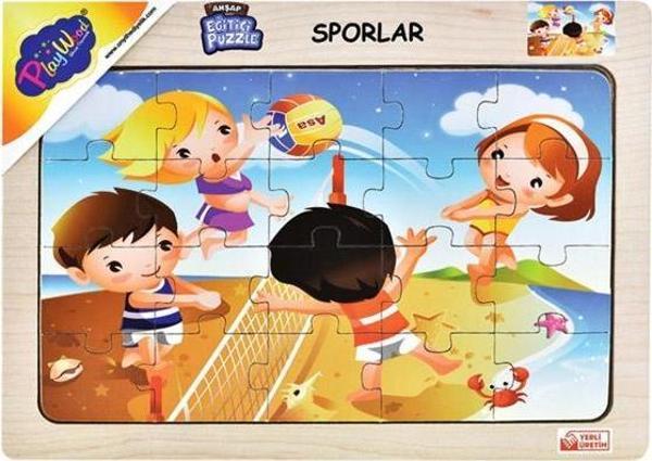 Playwood Ahşap Eğitici Puzzle Sporlar Voleybol ONY88 - Image 1