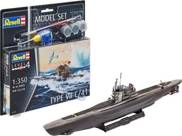 +10 Yaş Alman Denizaltı Tip VII C/41 Maket Yapım Seti 05154 (Revell) - Image 1