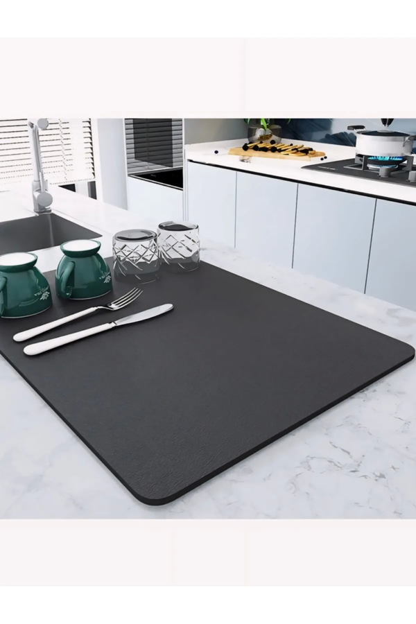 Kaymaz Tabanlı Çok Amaçlı Su Emici Sihirli Tezgah Üstü Bulaşık Yıkama Kurulama Kurutma Matı - Image 1