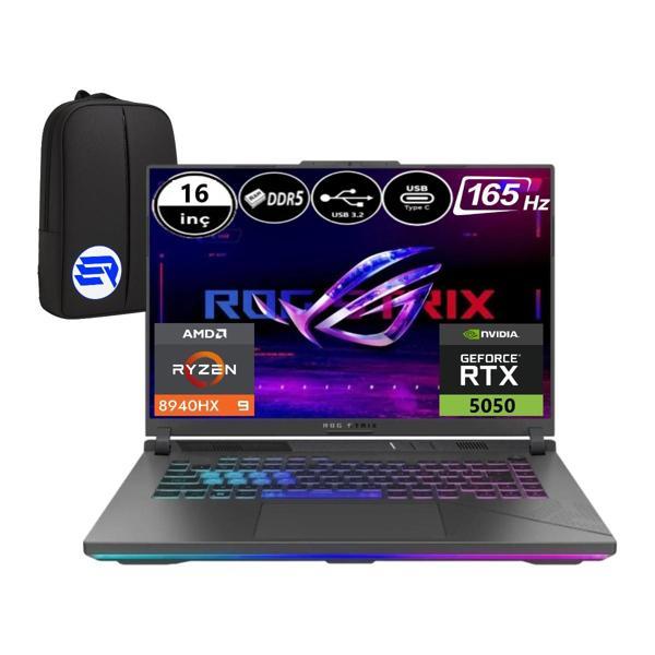 Asus Rog Strix G16 G614PH-RV036EP3 Ryzen 9 8940HX 16GB 512GB SSD RTX5050 WIN11 Pro 16" Wuxga 165Hz + Elektropasaj Çanta - Image 1