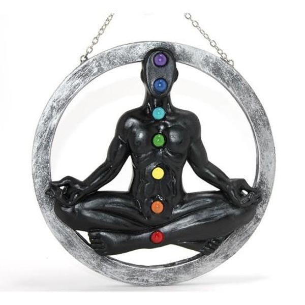 Büro Ev Ofis Dekoru için Polyester Yapım Duvara Asmalı 7 Chakra Yoga Panosu - Image 1