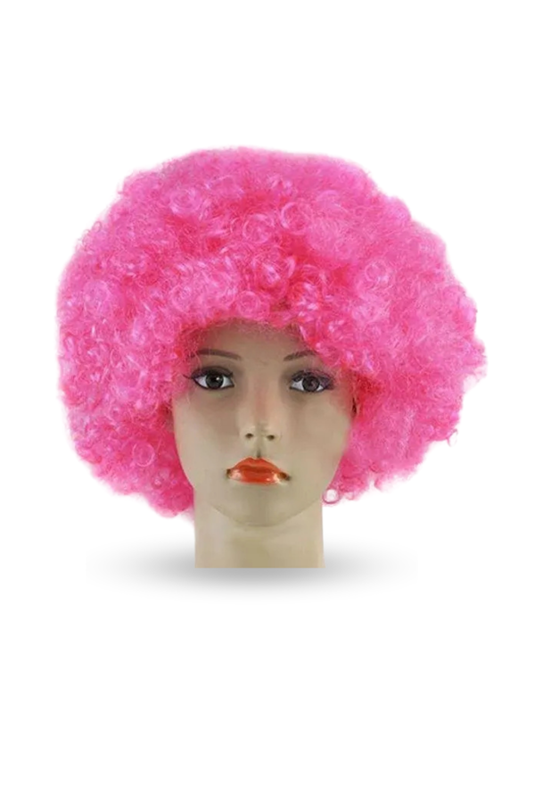 Büro Ev Ofis Gösteri Kostümü için Açık Pembe Kıvırcık Bonus Peruk - Image 1