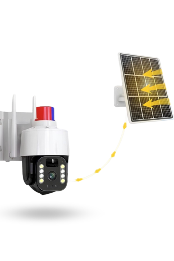 Büro Ev Ofis Güvenliği için Alarmlı ışıldaklı Solar Dış Mekan Güvenlik Kamerası - Image 1