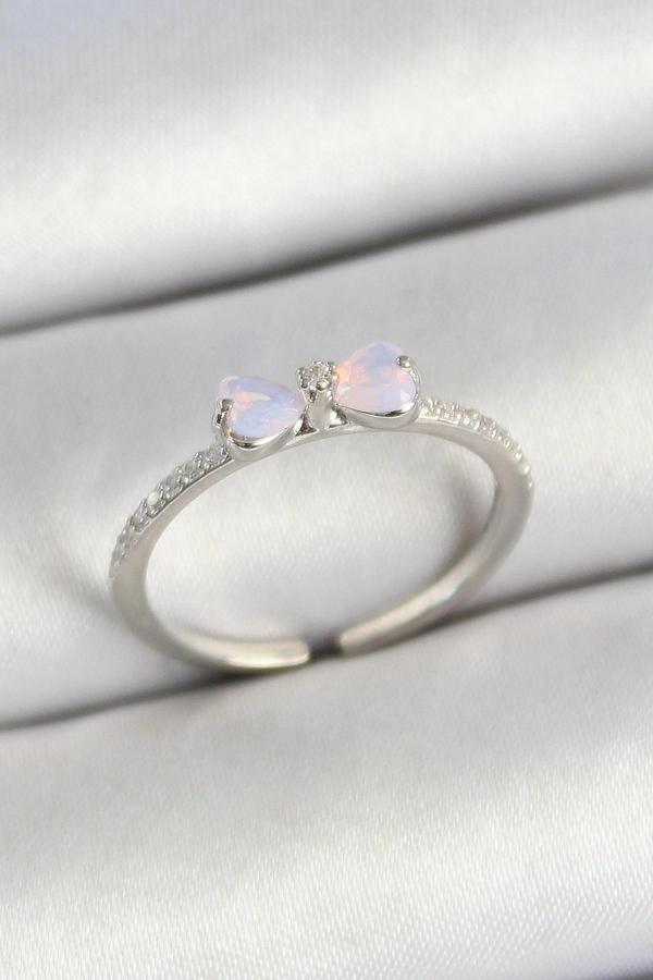 Pirinç Fiyonk Figürlü Zirkon Taşlı Gold Renk Ayarlanabilir Kadın Yüzük - Image 1