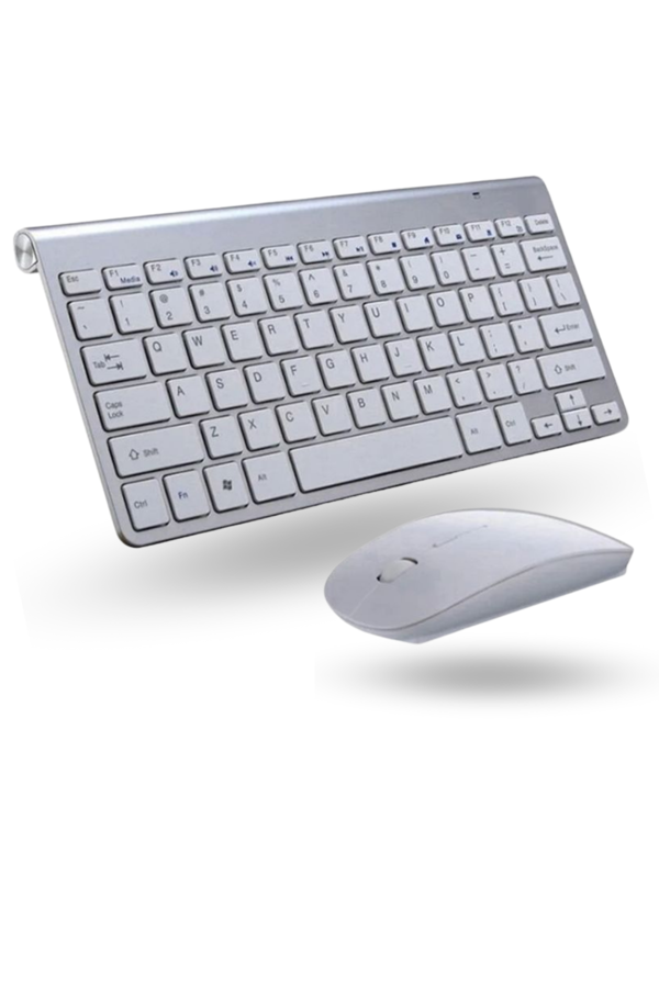 Büro Ev Ofis Bilgisayarı için Gri Wifi Kablosuz Klavye Mouse Seti - Image 1