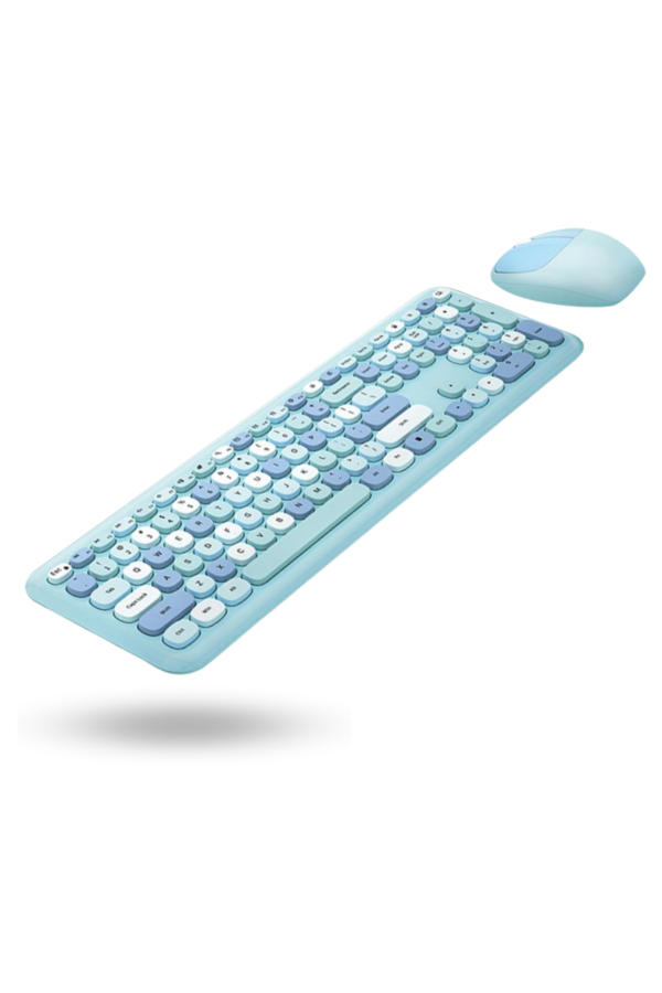 Büro Ev Ofis Bilgisayarı için Sevimli Mavi Klavye Mouse Seti - Image 1