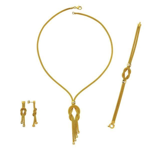22 Ayar Düğümlü Set Takımı Taşlı 45.00 Gram - Image 1