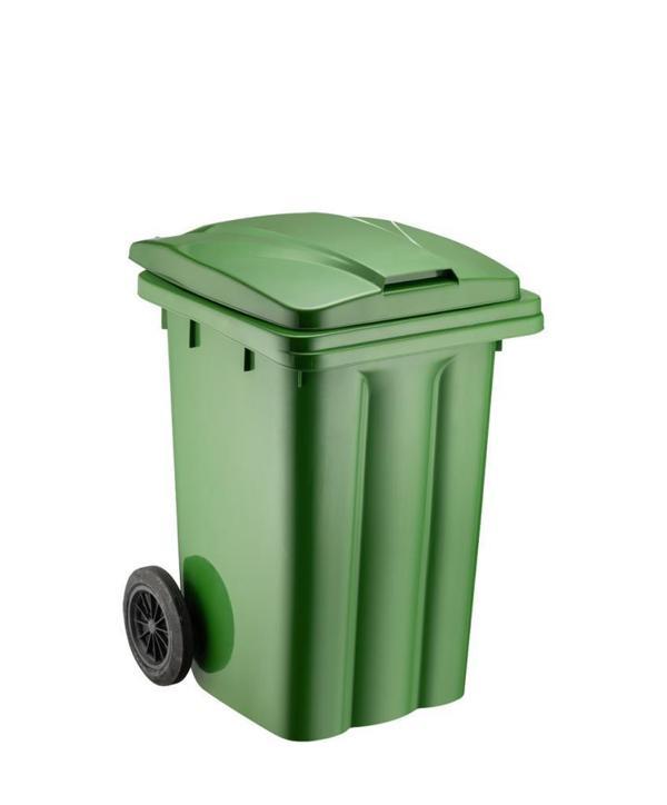 Omnipazar SY-6503 Eko Tekerlekli Kapaklı Plastik Çöp Konteyneri 80 lt Yeşil - Image 1