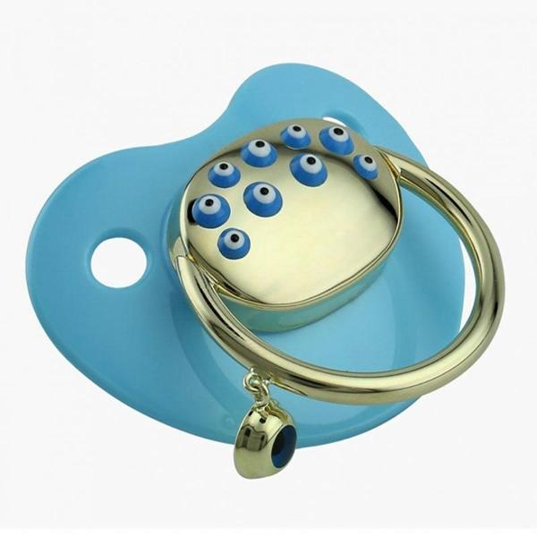 Mavi Nazar Boncuklu Altın Emzik 3.35 Gram - Image 1