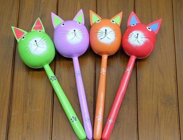 Ahşap Kedi Marakas Tekli Polos:29 - Image 1