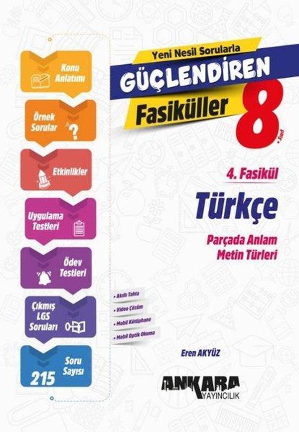 8. Sınıf Türkçe Güçlendiren 4. Fasikül - Ankara Yayıncılık - Image 1