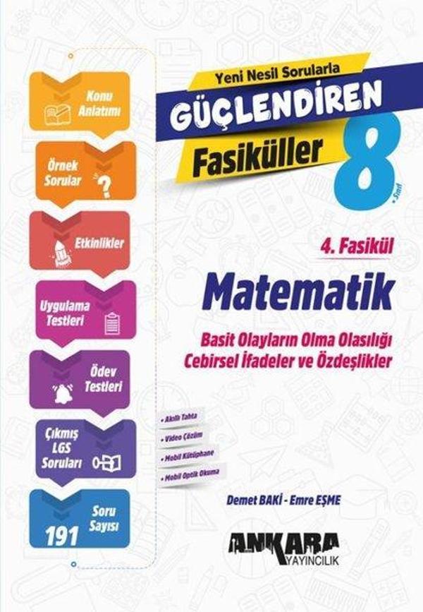 8. Sınıf Matematik Güçlendiren 4. Fasikül - Ankara Yayıncılık - Image 1