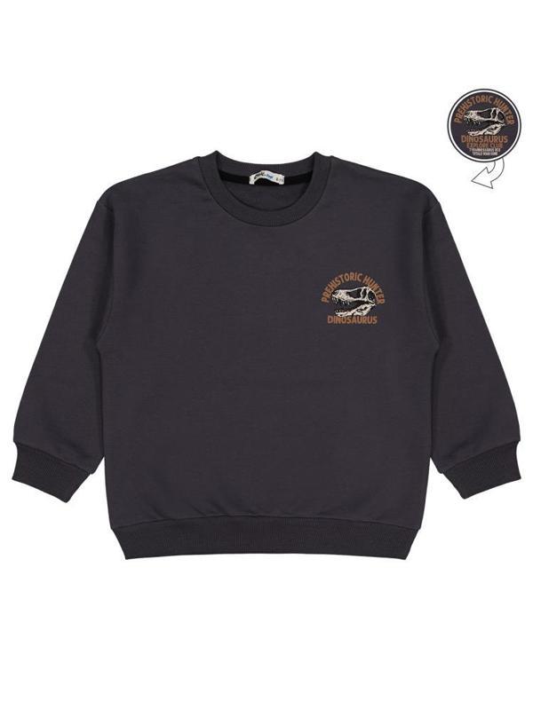 Civil Boys Prehıstorıc Baskılı 6-9 Yaş Sweatshirt - Gri9-10 Yaş - Image 1