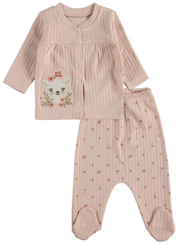 Civil Baby Ceylan Çiçek Baskılı  Zıbın Setleri - Pembe0-1 Ay - Image 1