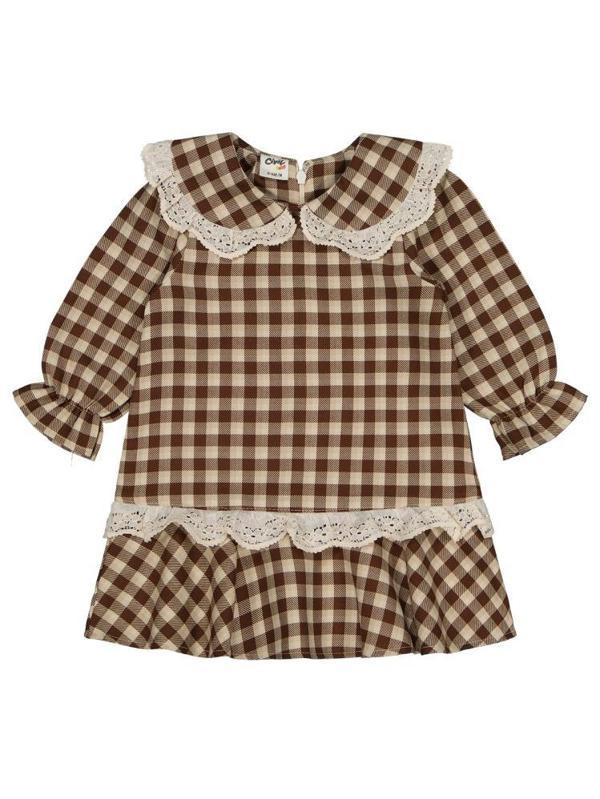 Civil Baby Pitikare Desenli 6-18 Ay Elbise - Kahverengi12-18 Ay - Image 1
