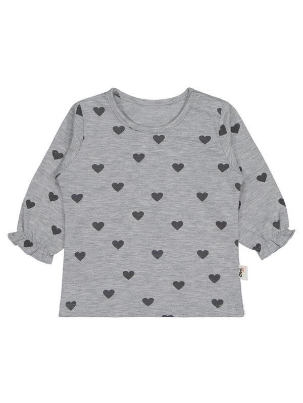 Civil Baby Kalp Baskılı 6-18 Ay Sweatshirt - Gri9-12 Ay - Image 1