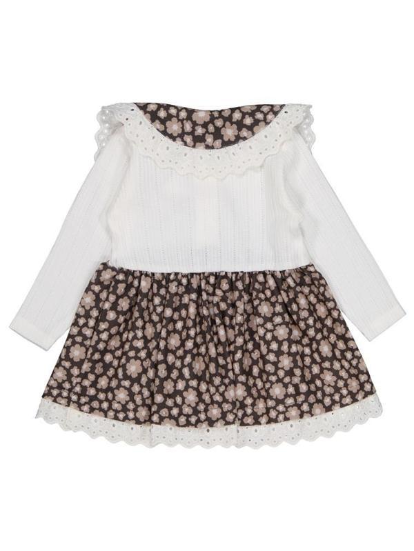 Civil Baby Çiçek Baskılı 6-18 Ay Elbise - Bej6-9 Ay - Image 1