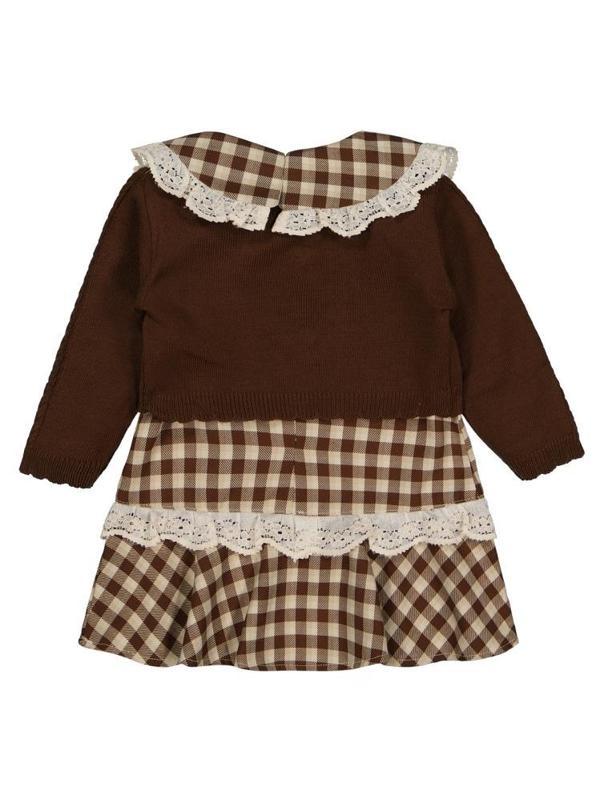 Civil Baby Pitikare Desenli 6-18 Ay Elbise - Kahverengi6-9 Ay - Image 1