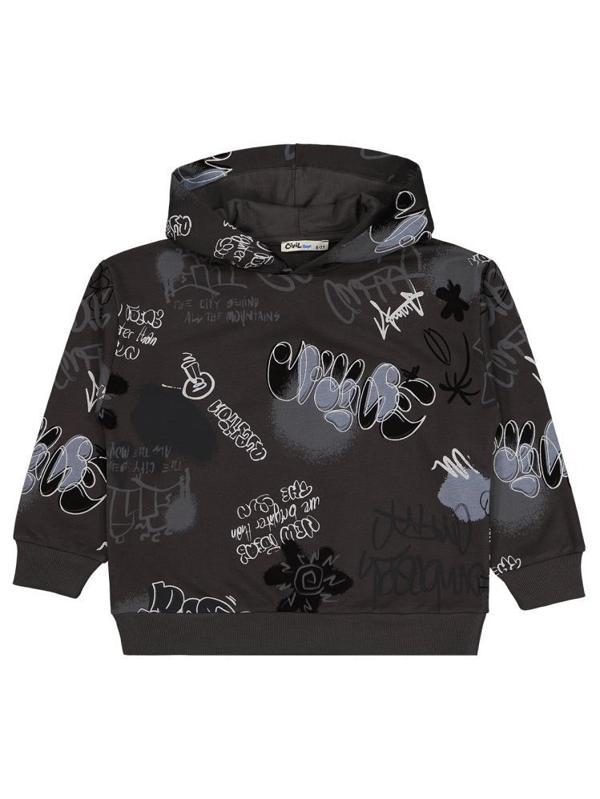 Civil Boys Grafiti Empirme Baskılı 10-13 Yaş Sweatshirt - Gri13-14 Yaş - Image 1