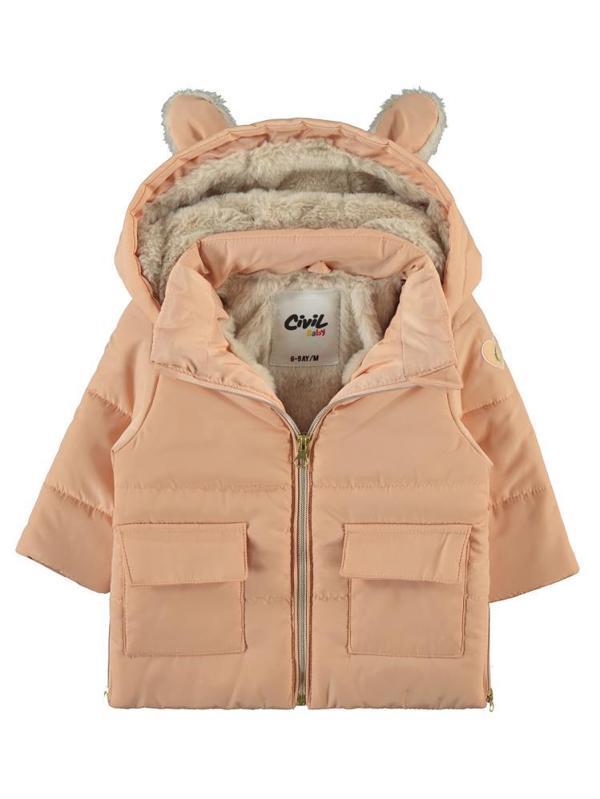 Civil Baby Pelüş Kulaklı 6-18 Ay Mont - Pudra6-9 Ay - Image 1