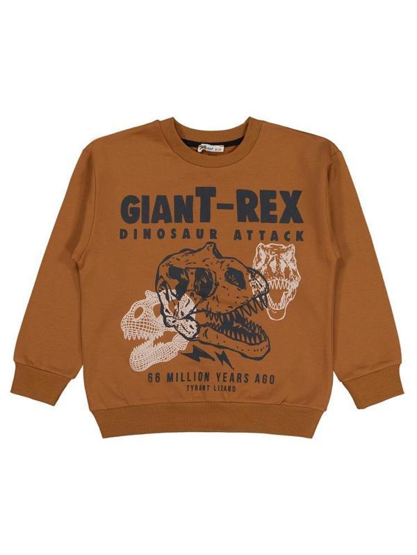 Civil Boys Giant Rex Baskılı 10-13 Yaş Sweatshirt - Kahverengi13-14 Yaş - Image 1