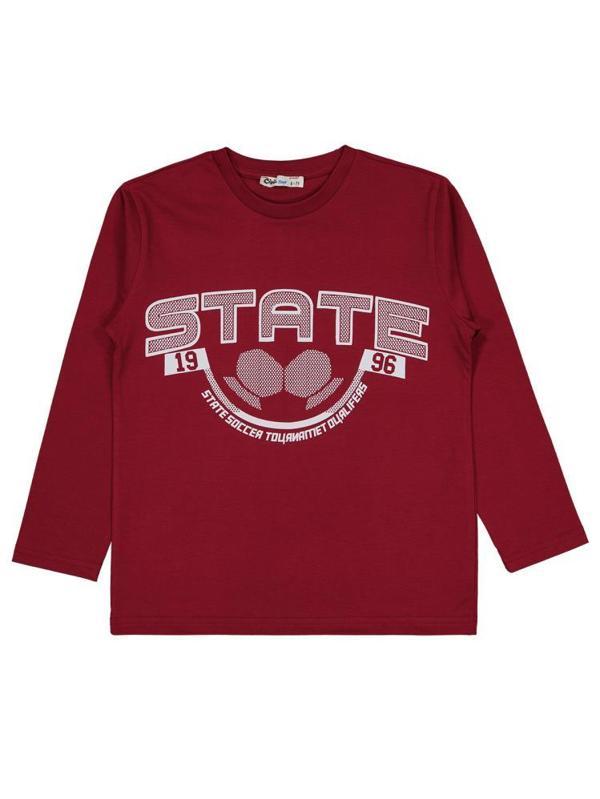 Civil Boys State Baskılı 6-9 Yaş Sweatshirt - Bordo8-9 Yaş - Image 1