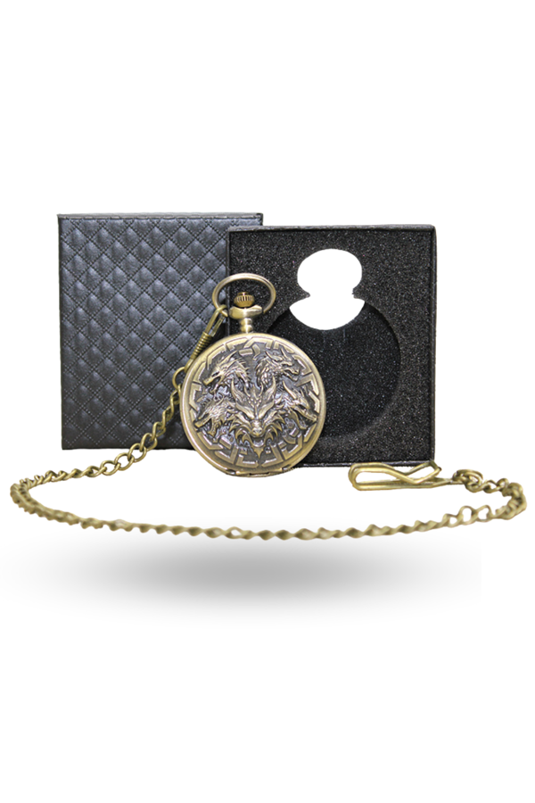 Büro Ev Ofis Hediyesi için Kutulu Antik Ejderha Motif Köstekli Saat - Image 1