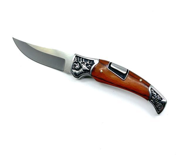Full Rivet Çakı Geyik Gravürlü - Kahverengi - Image 1
