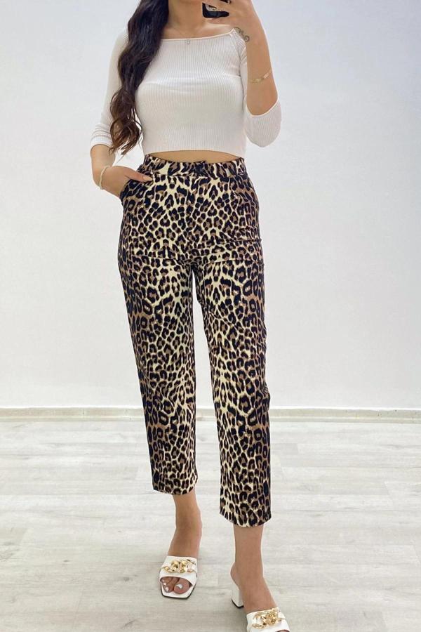 Gabardin Leopar Pantolon - Image 1