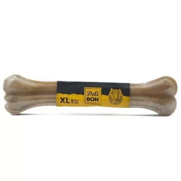 Delibon Deri Pres Vakumlu Kemik Köpek Ödülü Naturel 27 Cm 1 Adet - Image 1