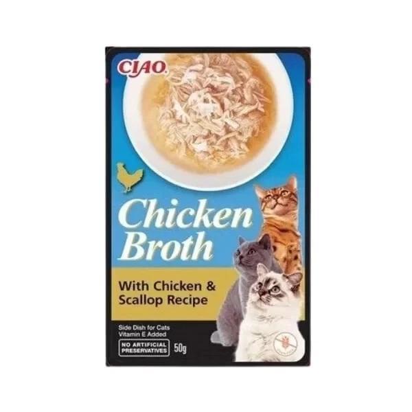 Inaba Ciao Chicken Broth Tavuk Sulu ve Deniz Taraklı Kedi Çorbası 50 Gr - Image 1