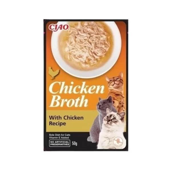 Inaba Ciao Chicken Broth Tavuk Sulu ve Tavuklu Kedi Çorbası 50 Gr - Image 1