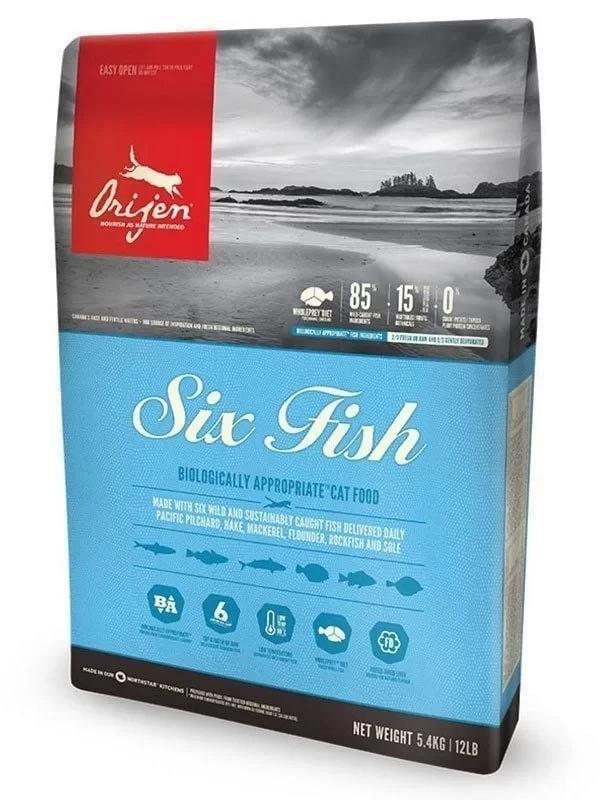 Orijen Six Fish Tahılsız Balık Yavru ve Yetişkin Kedi Maması 1.8 Kg - Image 1