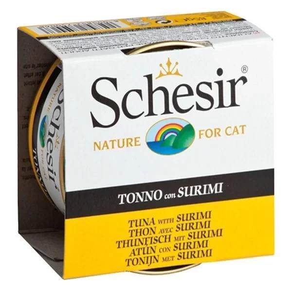Schesir Ton Balık ve Surimi Jöleli Konserve Kedi Maması 85 Gr - Image 1
