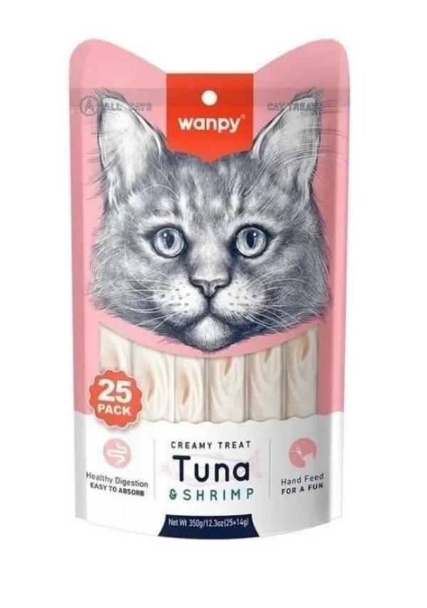Wanpy Ton Balığı ve Karidesli Sıvı Kedi Ödül Maması 25x14 Gr - Image 1