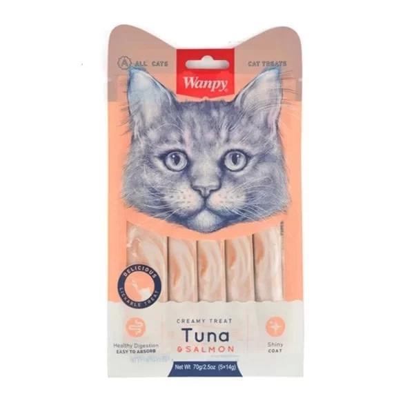 Wanpy Ton Balıklı ve Somonlu Krema Kedi Ödülü 25x14 Gr - Image 1