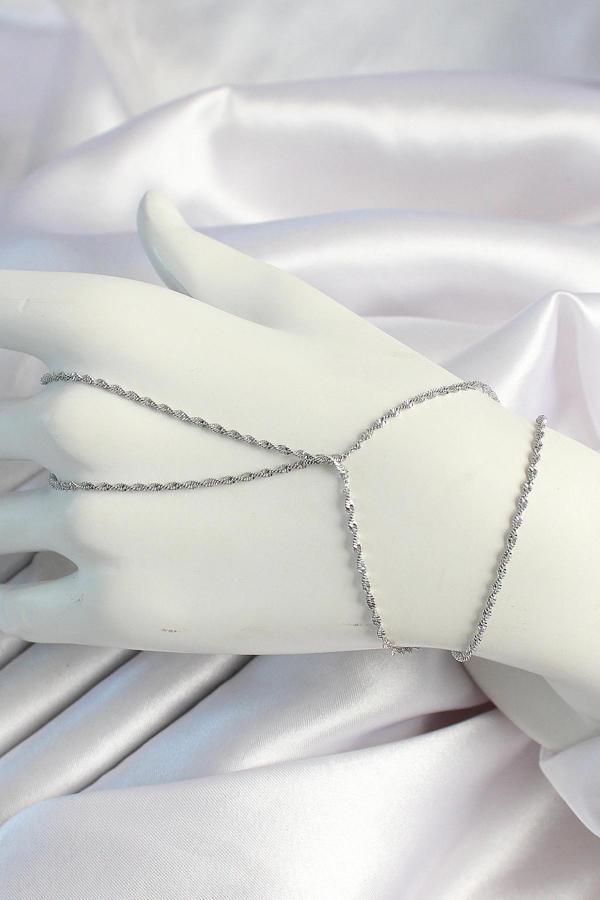 Pirinç Gümüş Renk Burgu Zincirli Şahmeran - Image 1