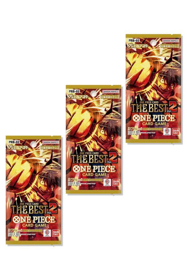 3 Paket Bandai One Piece Card Game The Best Premium Booster Pack PRB-02 Japonca – 30 Kart - Image 1