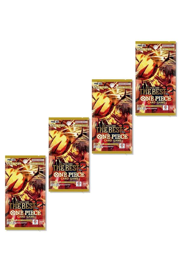 4 Paket Bandai One Piece Card Game The Best Premium Booster Pack PRB-02 Japonca – 40 Kart - Image 1