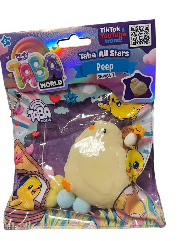 Taba World Peep Glow In The Dark Squishy Oyuncak Seri 1 Pom Pomlu ve Anahtarlıklı - Image 1