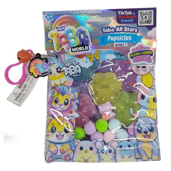 Taba World Pupscicles Glow Şeffaf Dondurma Squishy Oyuncak Seri 1 Pom Pomlu - Image 1